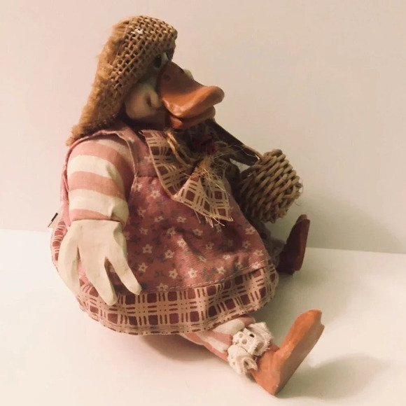 Vintage Russ Berrie Country Folks Duck Kathleen  Kelly Ceramic Bean Bag Duck - Picture 6 of 14